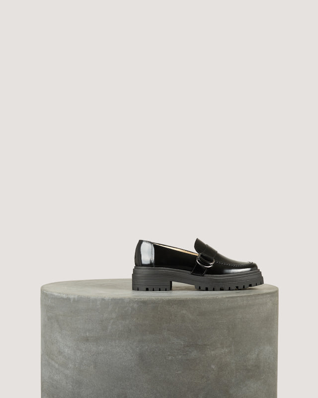 Tila March Margaux mocassin noir cuir semelle crantée