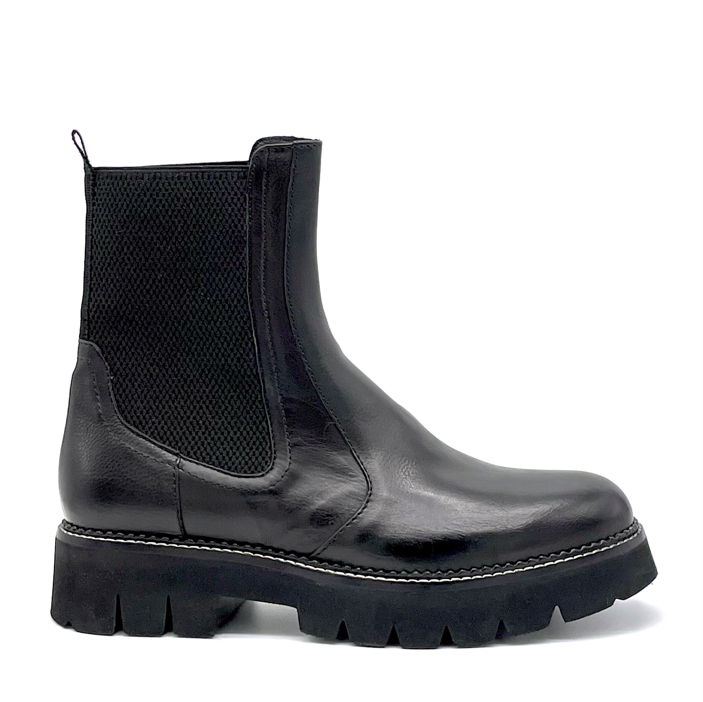 Elata 51535_3 boots chelsea cuir noir talon 4 cm