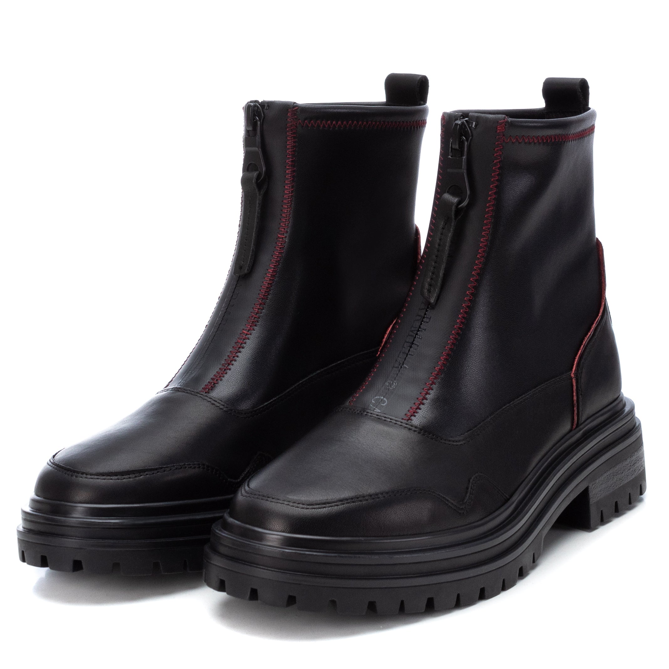 Carmela 16022501 bottine cuir noir plat