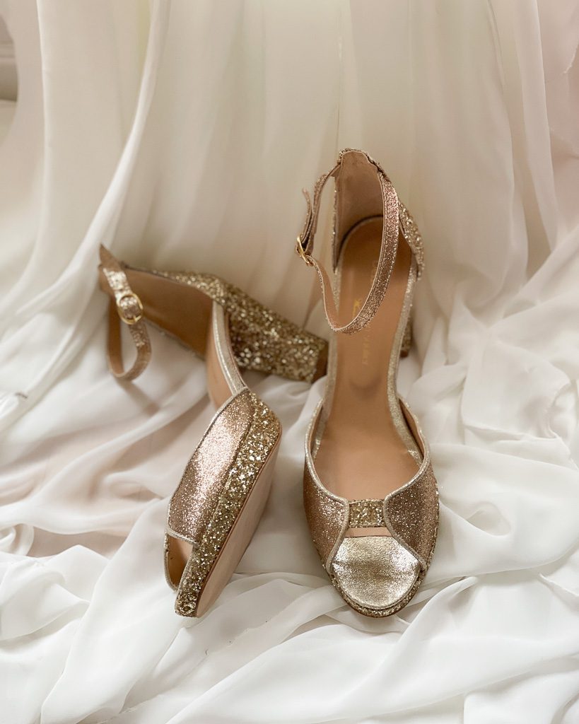 Dessine Moi Un Soulier Charlotte paillettes champagne pointure 41,5