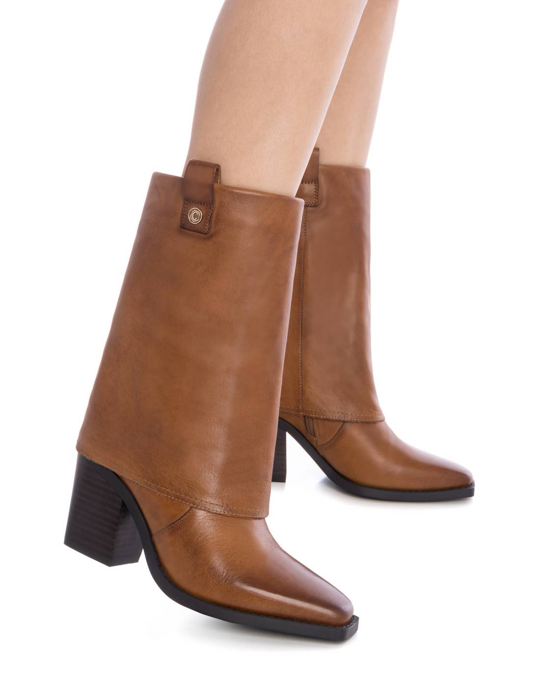 Carmela 16187704 Bottes Femme Marron Cuir Talon 8 cm
