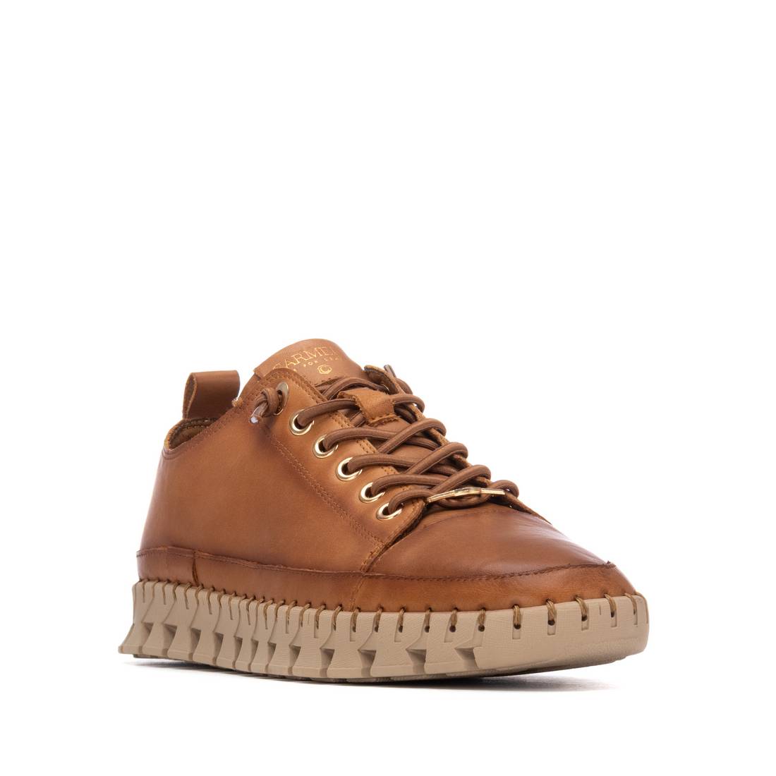 Carmela 16253101 sneaker camel cuir véritable lacets