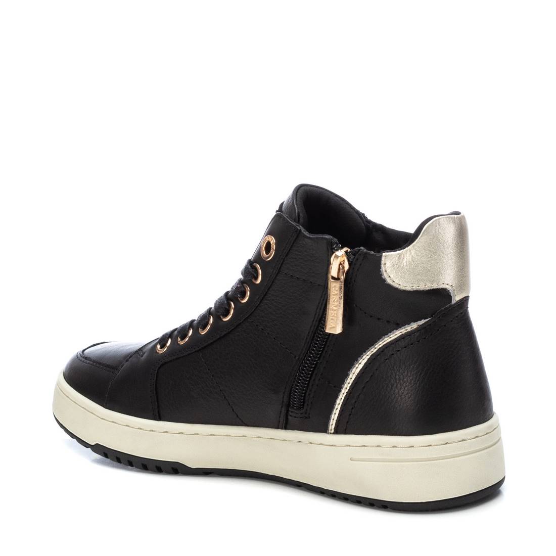 Carmela 16107602 baskets cuir noir à zip