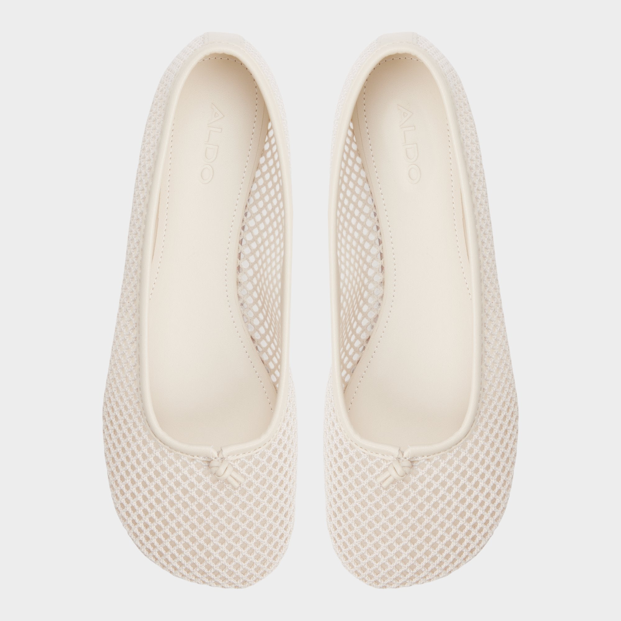 ALDO Ericca ballerines blanches maille nœud