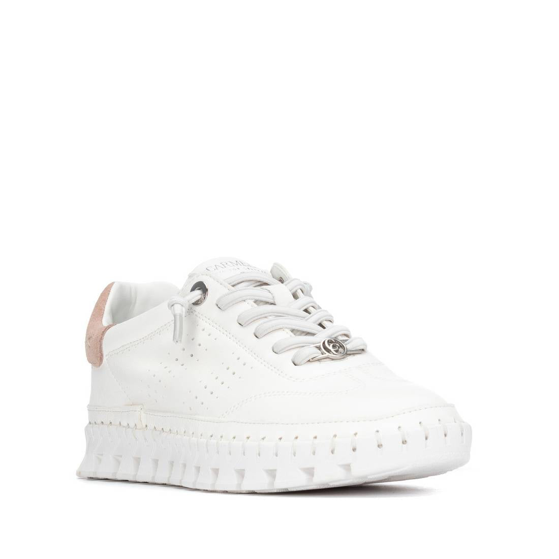 Carmela 16310701 baskets femme blanc cuir plat