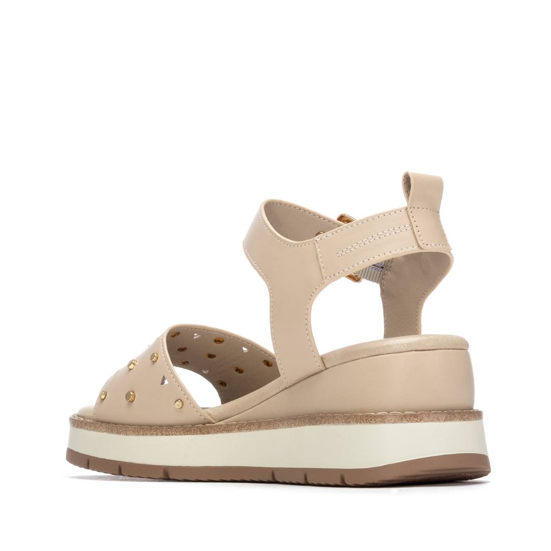 Carmela 16324801 sandale femme cuir marron compensée
