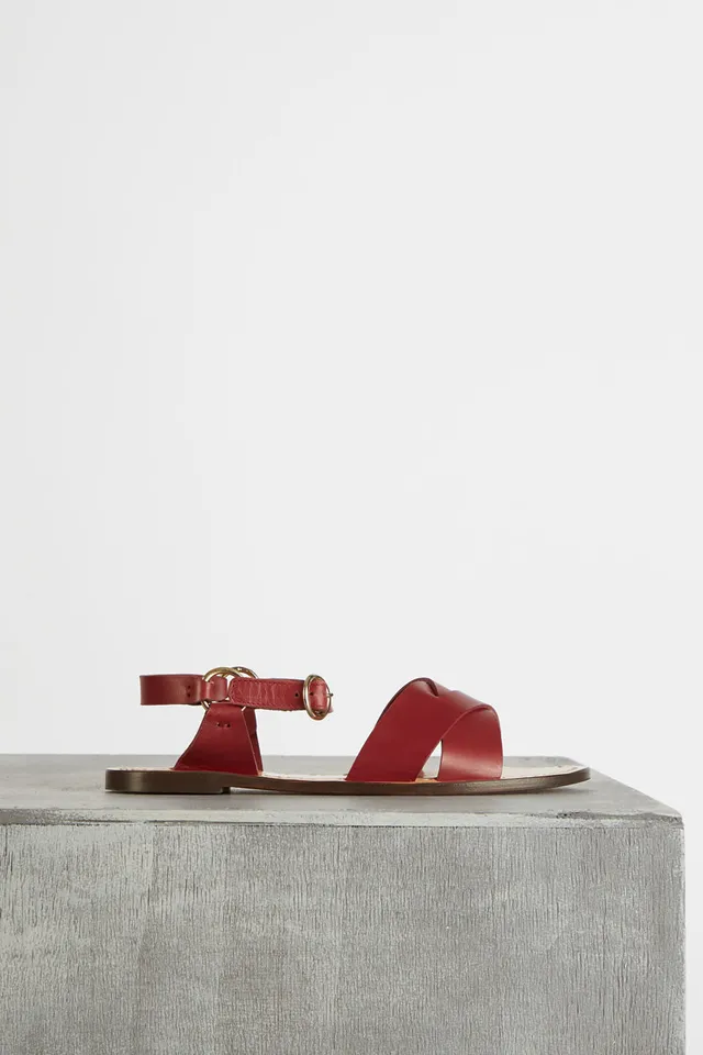 Tila March Whitney sandale plate cuir naturel