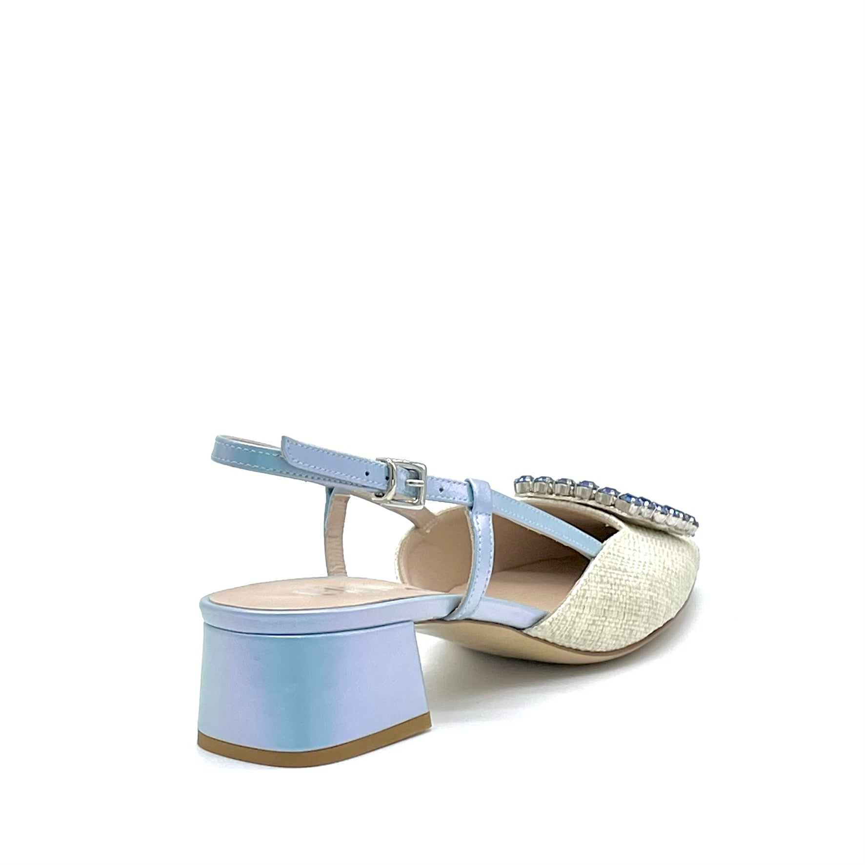 ELATA 14165 slingback raphia bijou talon 3,5 cm