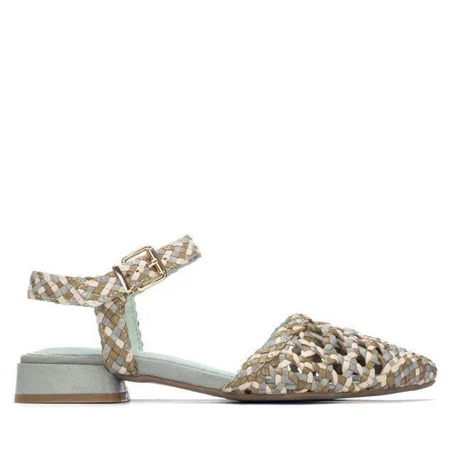 Carmela 16301706 ballerines femme kaki cuir tressé