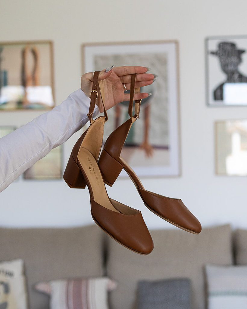 Dessine Moi Un Soulier sandales cuir lisse marron talons 40.5