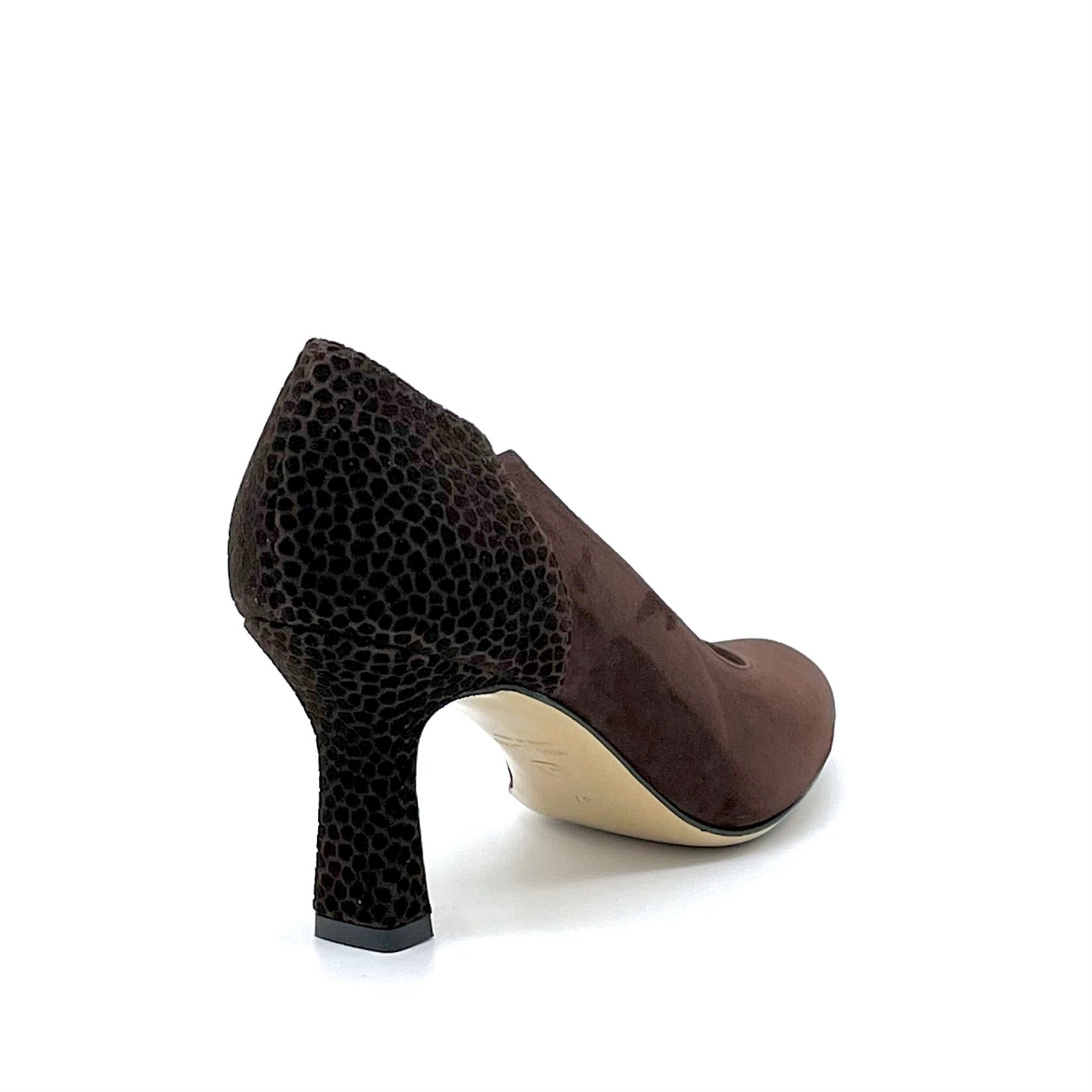 ELATA 53535 escarpin suède marron talon 7,5 cm