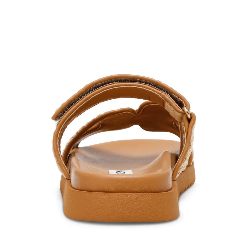 Steve Madden Missile-E Sandales Beige Raphia Velcro