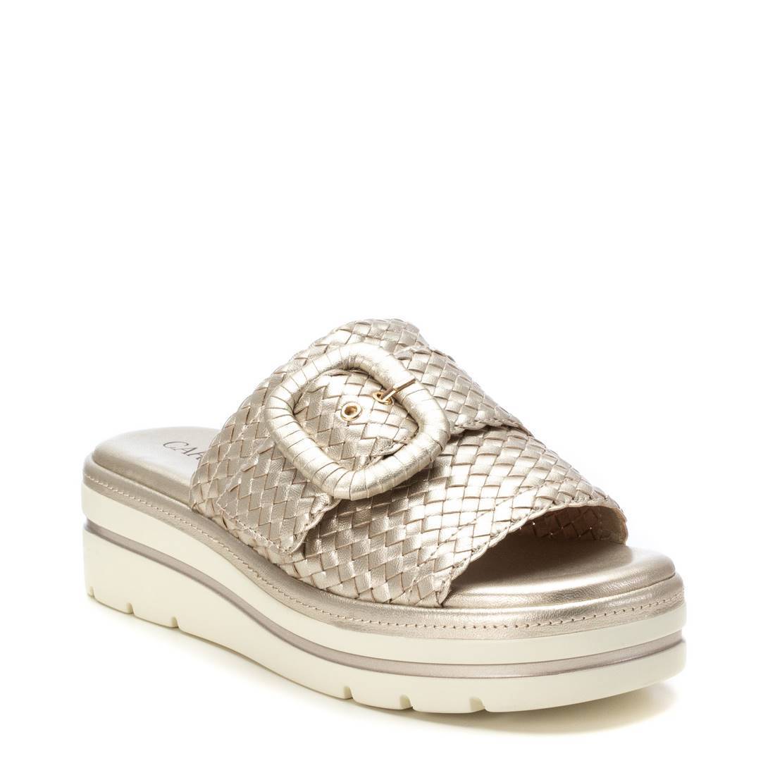 Carmela 16225101 sandales compensées cuir doré tressé