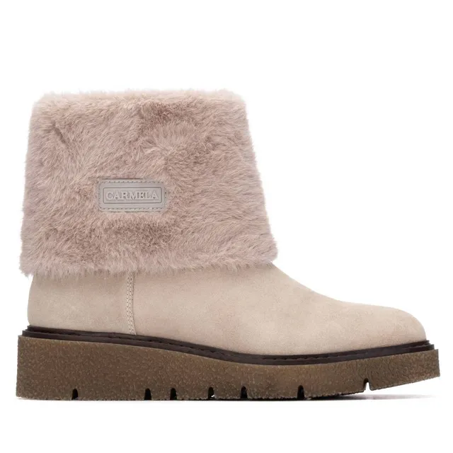 Carmela 16267102 bottine femme beige cuir fourrée