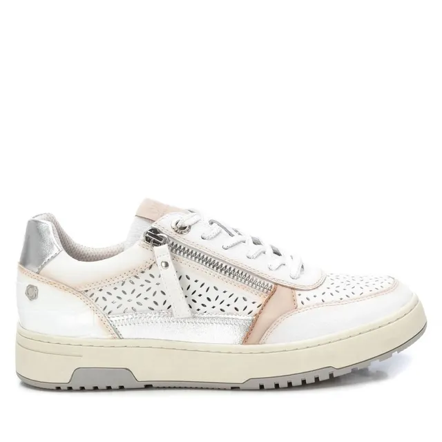 Carmela 16141401 baskets femme blanche cuir plat