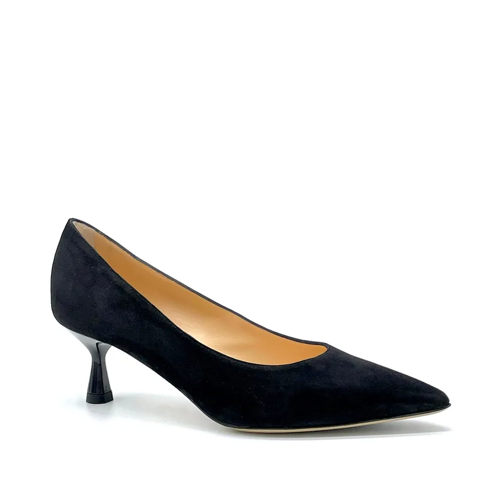 Elata 55504 escarpins daim noir talon 5,5 cm