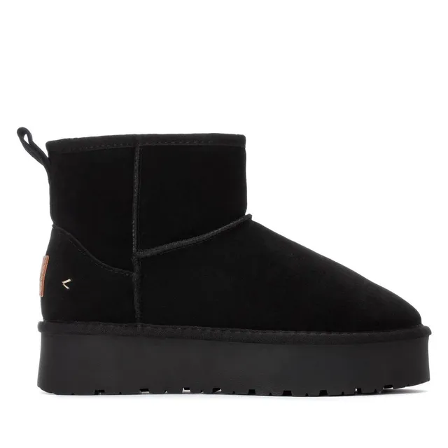 Carmela 16263205 bottines suède noires fourrées plates