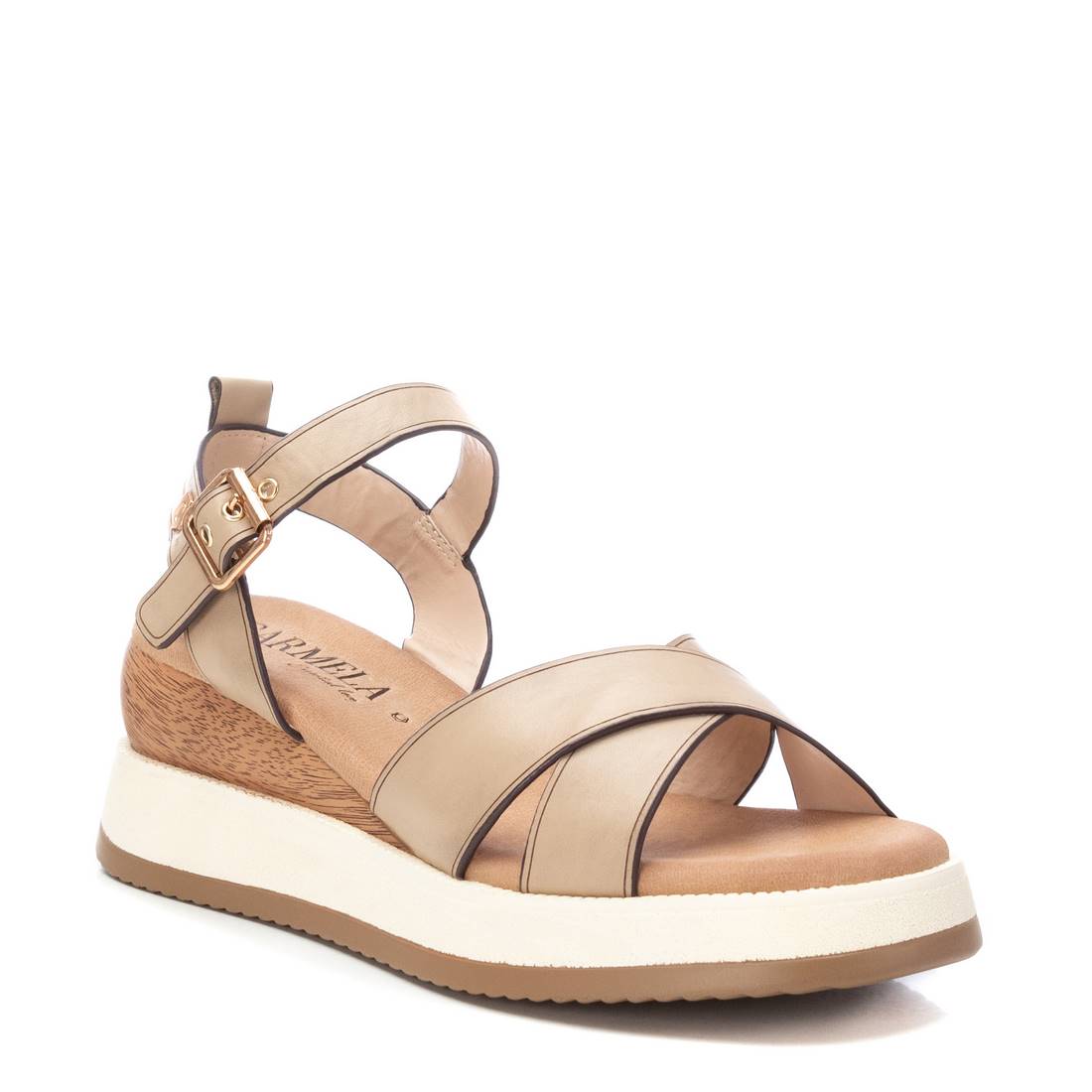 Carmela 16138902 sandale cuir marron compensée 6 cm