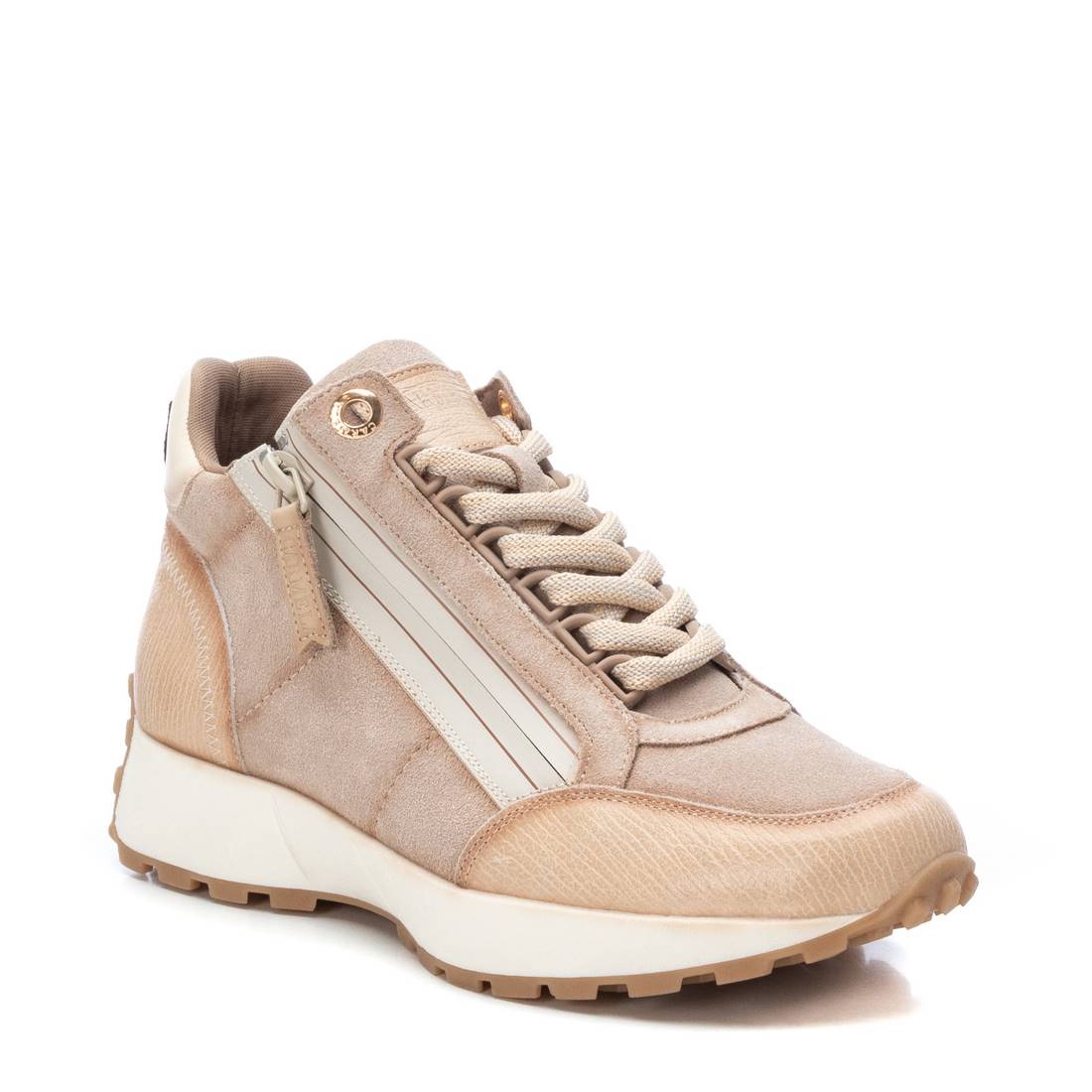 Carmela 16088102 basket cuir blanche zip lacets