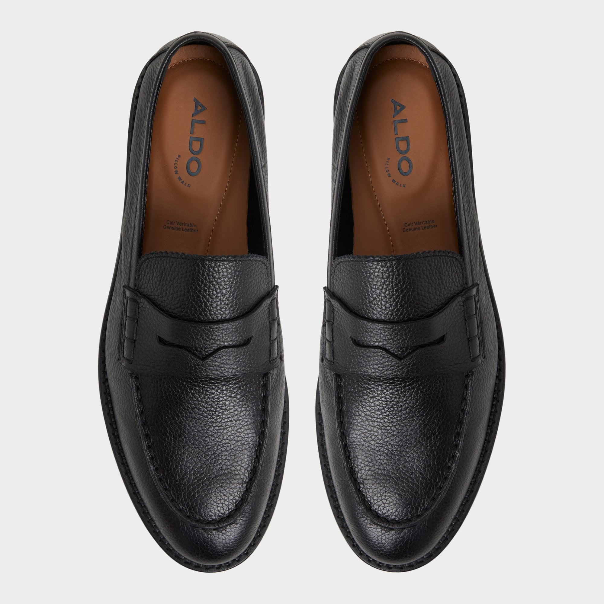 ALDO Melvillee mocassins cuir noir crantés