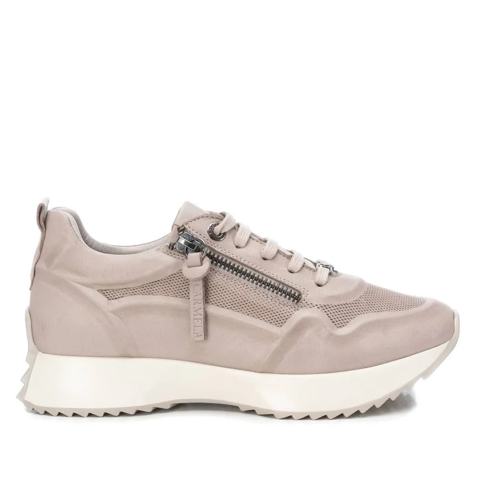 Carmela 16067001 sneaker cuir blanc zip