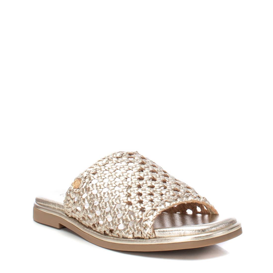 Carmela 16148901 sandale dorée cuir tressé plat