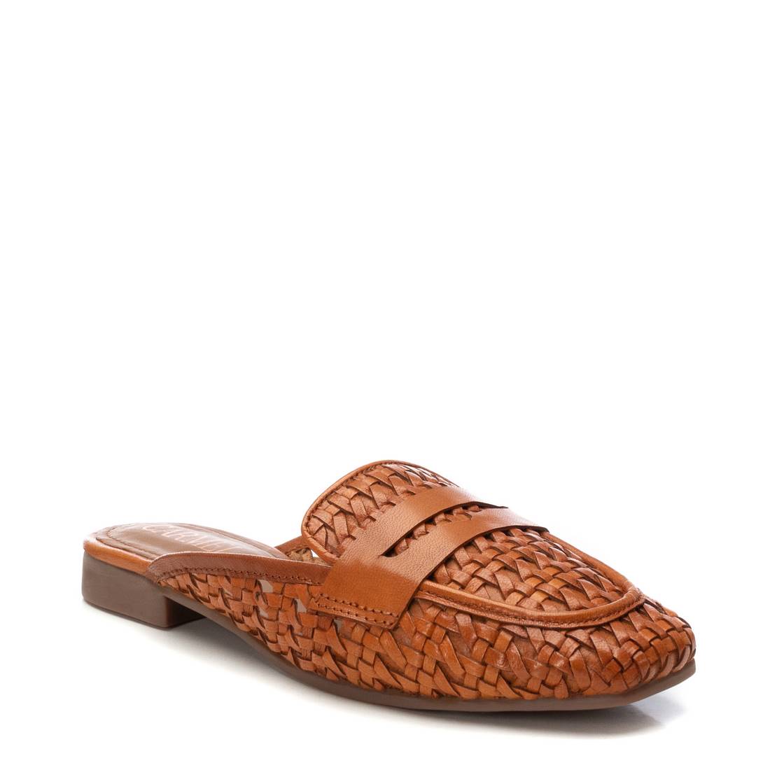 Carmela 16241101 mule cuir camel tressée