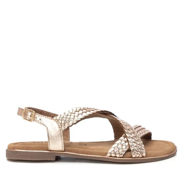Carmela 16238701 sandale cuir doré talon plat
