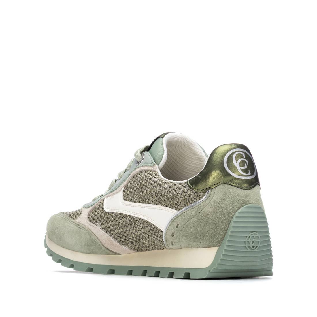 Carmela 16323003 sneaker femme vert aqua tressé