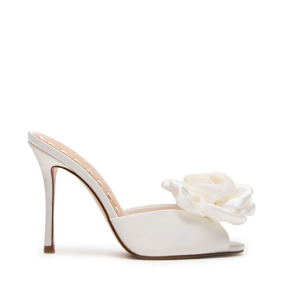 Steve Madden Priya-Flwr mule satin ivoire talon 10 cm