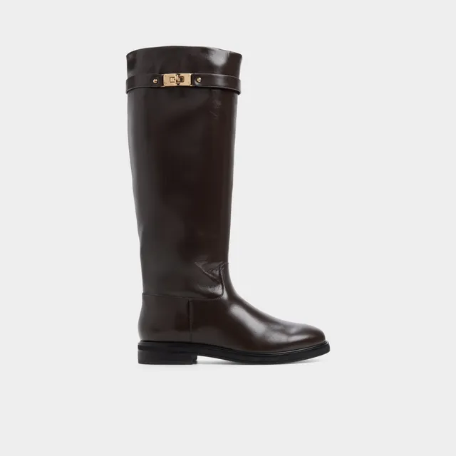 ALDO Levie bottes cavalières marron cuir talon plat