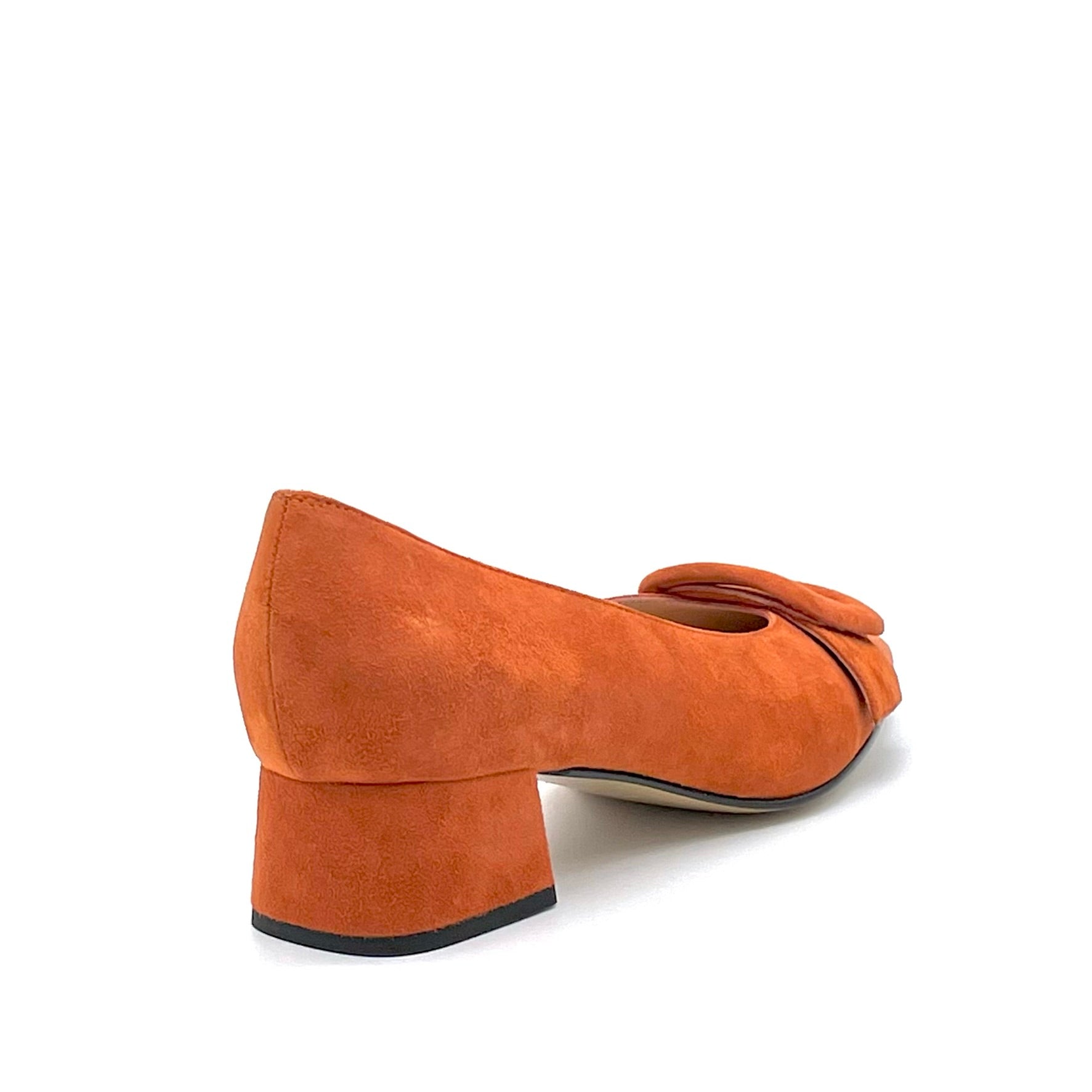 ELATA 53533 escarpin daim orange boucle talon 3,5 cm