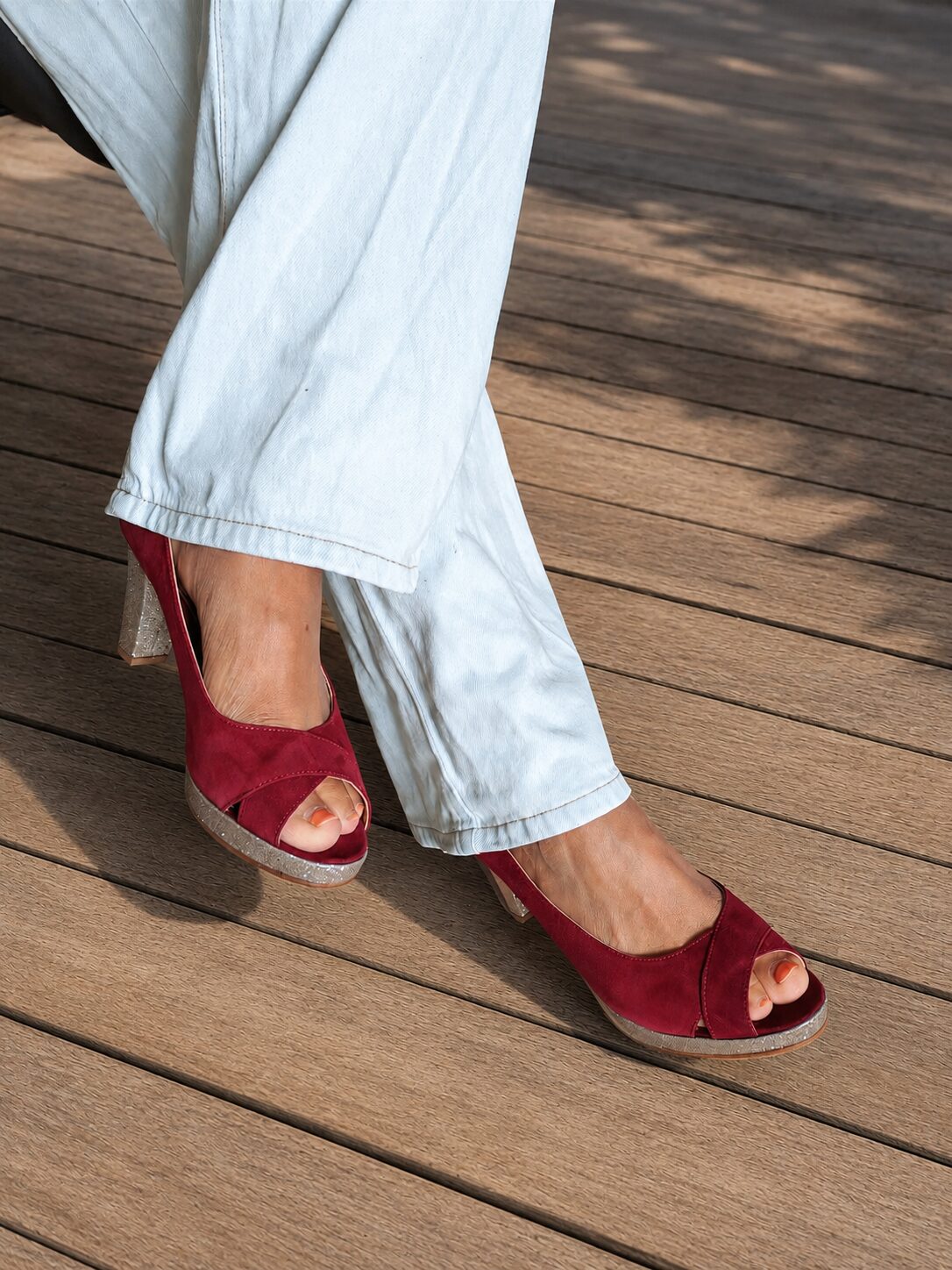Dessine Moi Un Soulier escarpin brides croisees grenat 43