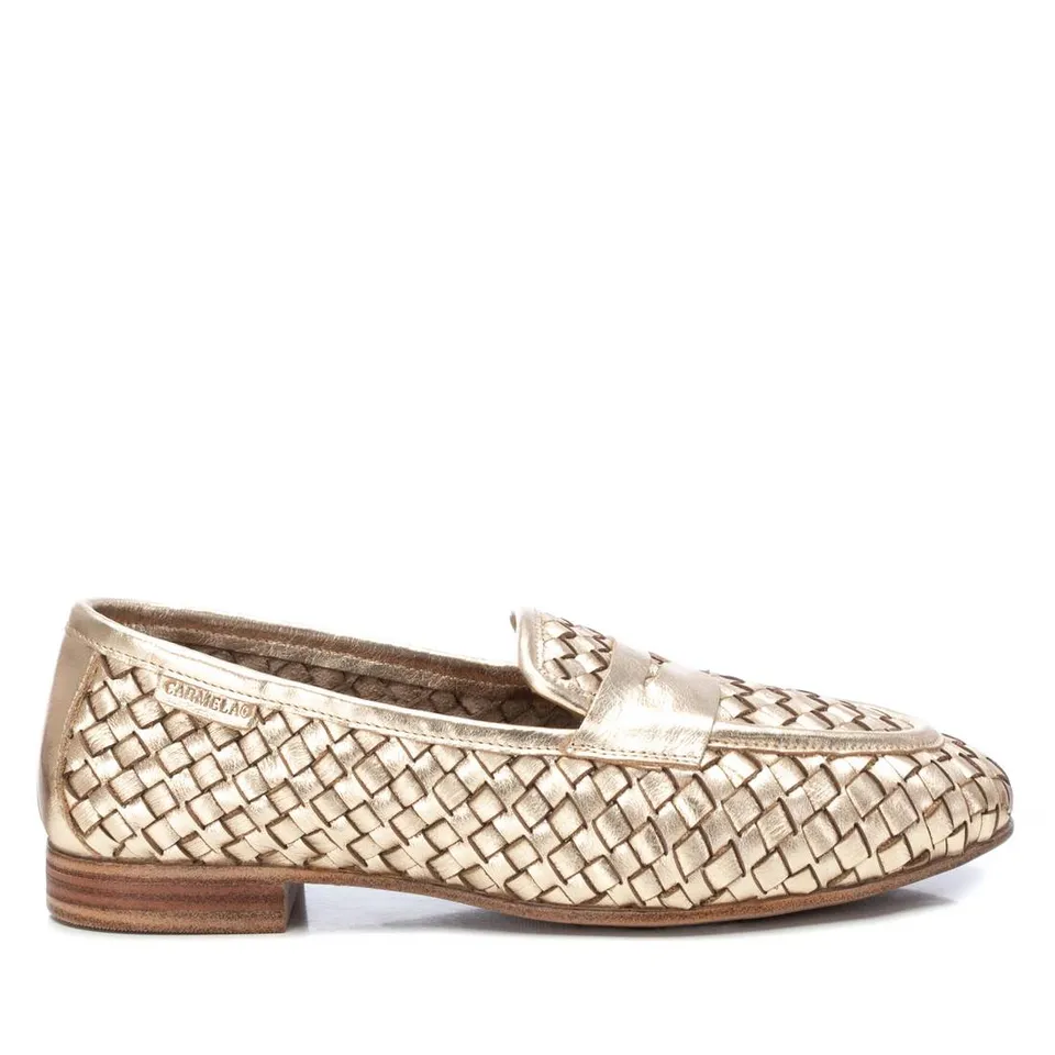 Carmela 16130201 mocassin cuir doré tressé