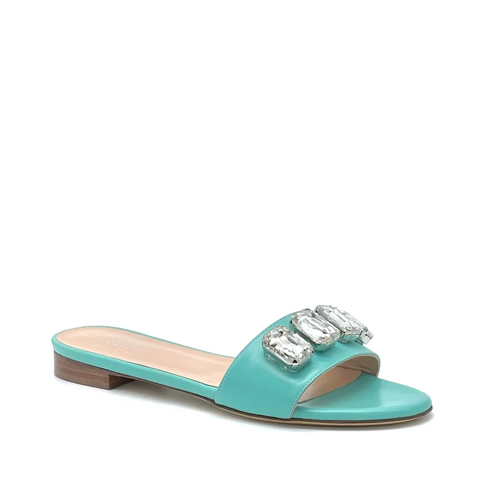 ELATA Gemma 11112D mules cuir bleu talon 1 cm