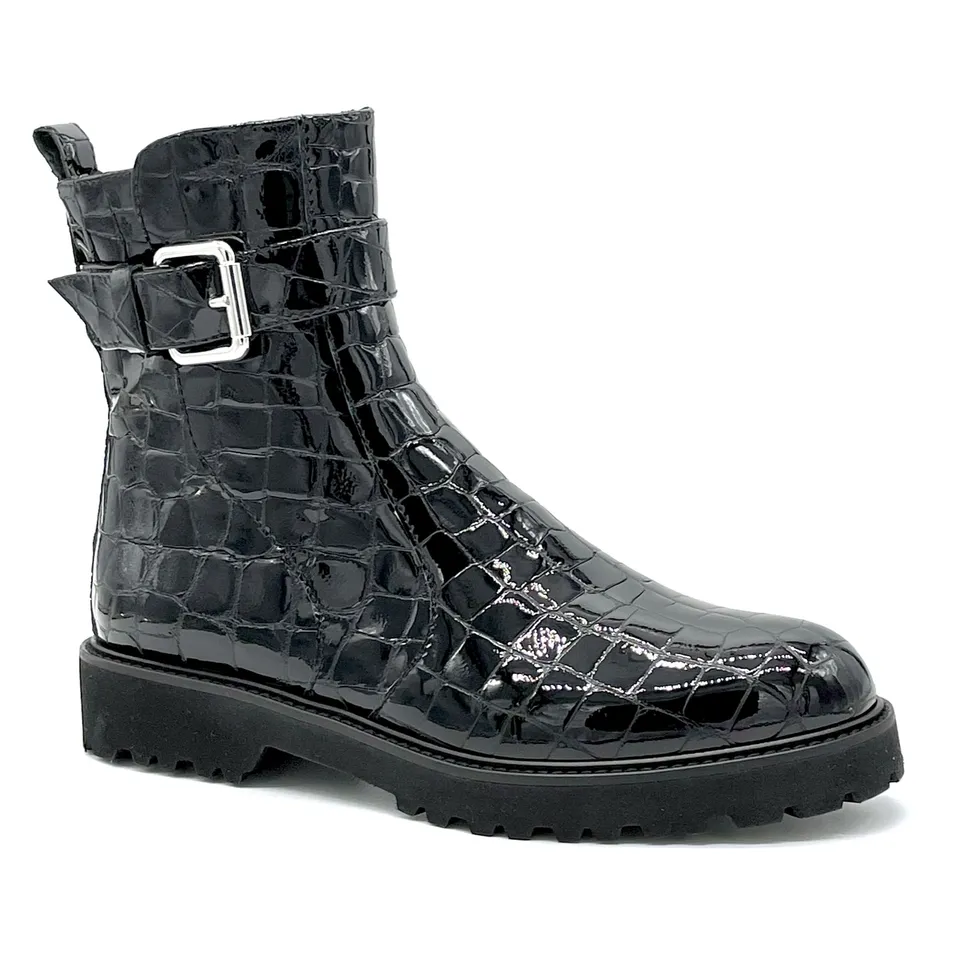 ELATA 52551 bottines vernis noir imprimé talon 3 cm