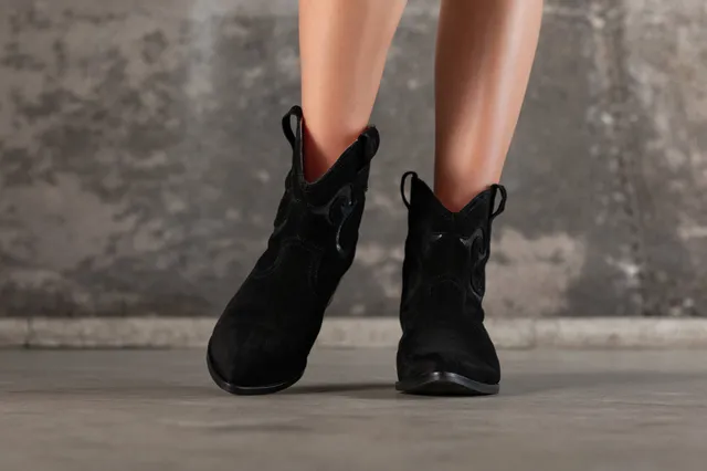 Coralie Masson Dallas bottines santiag cuir noir 37