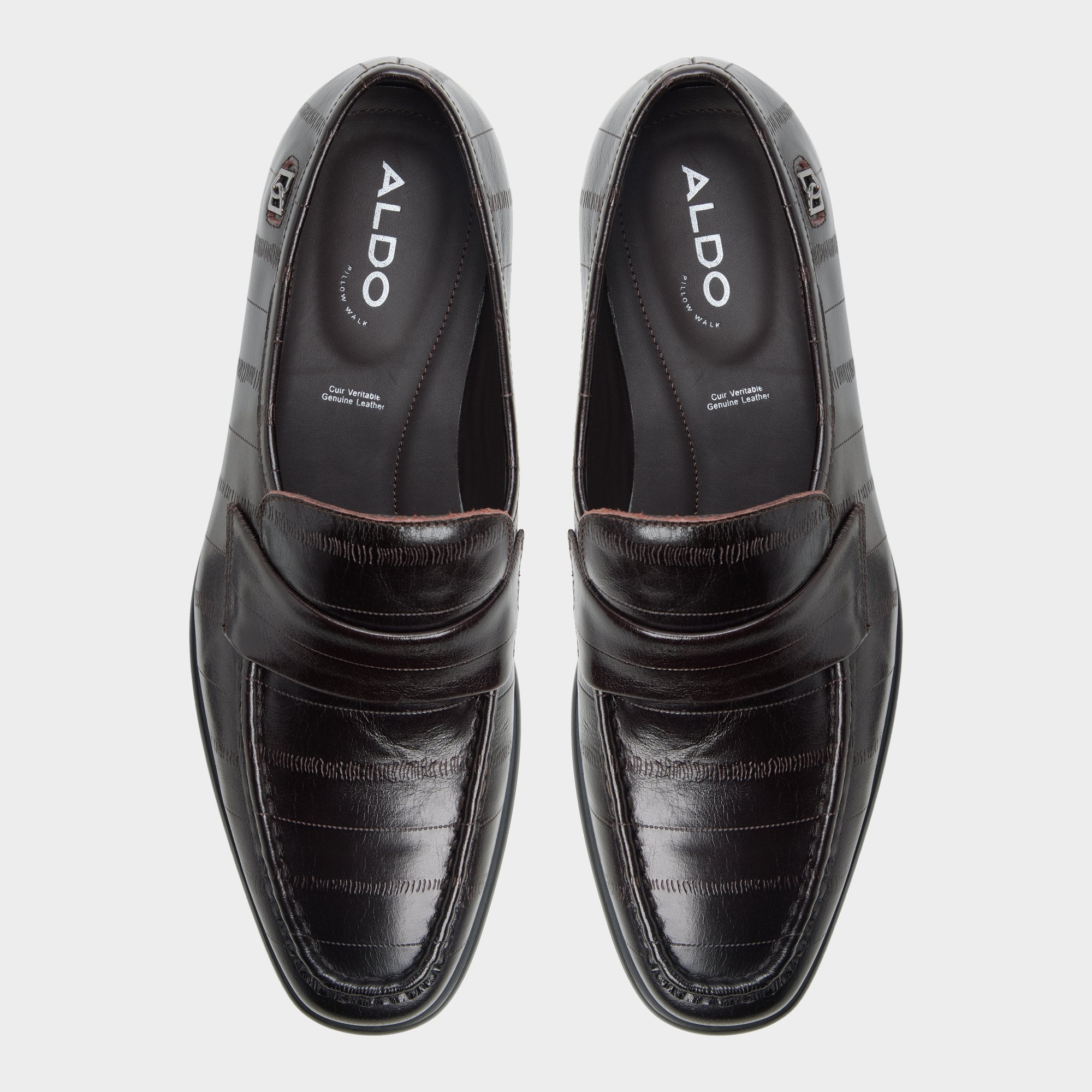 ALDO Emanuele mocassins marron croco
