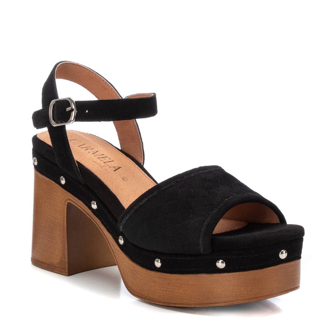Carmela 16062307 sandale cuir noir talon 10cm