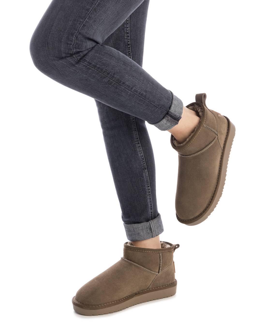 Carmela 16263501 bottine femme kaki fourrée plate