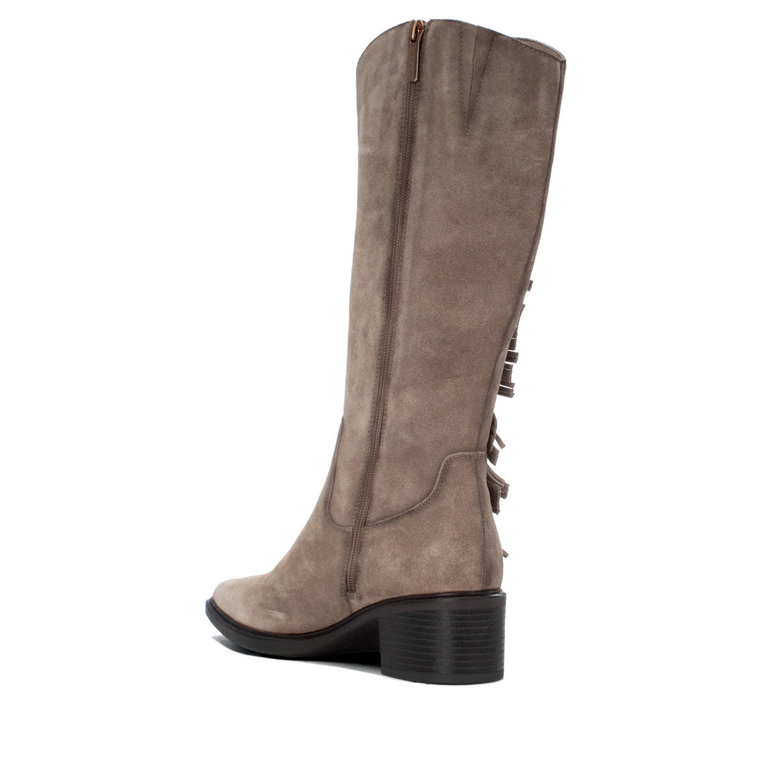 Carmela 16425303 botte taupe cuir franges petit talon