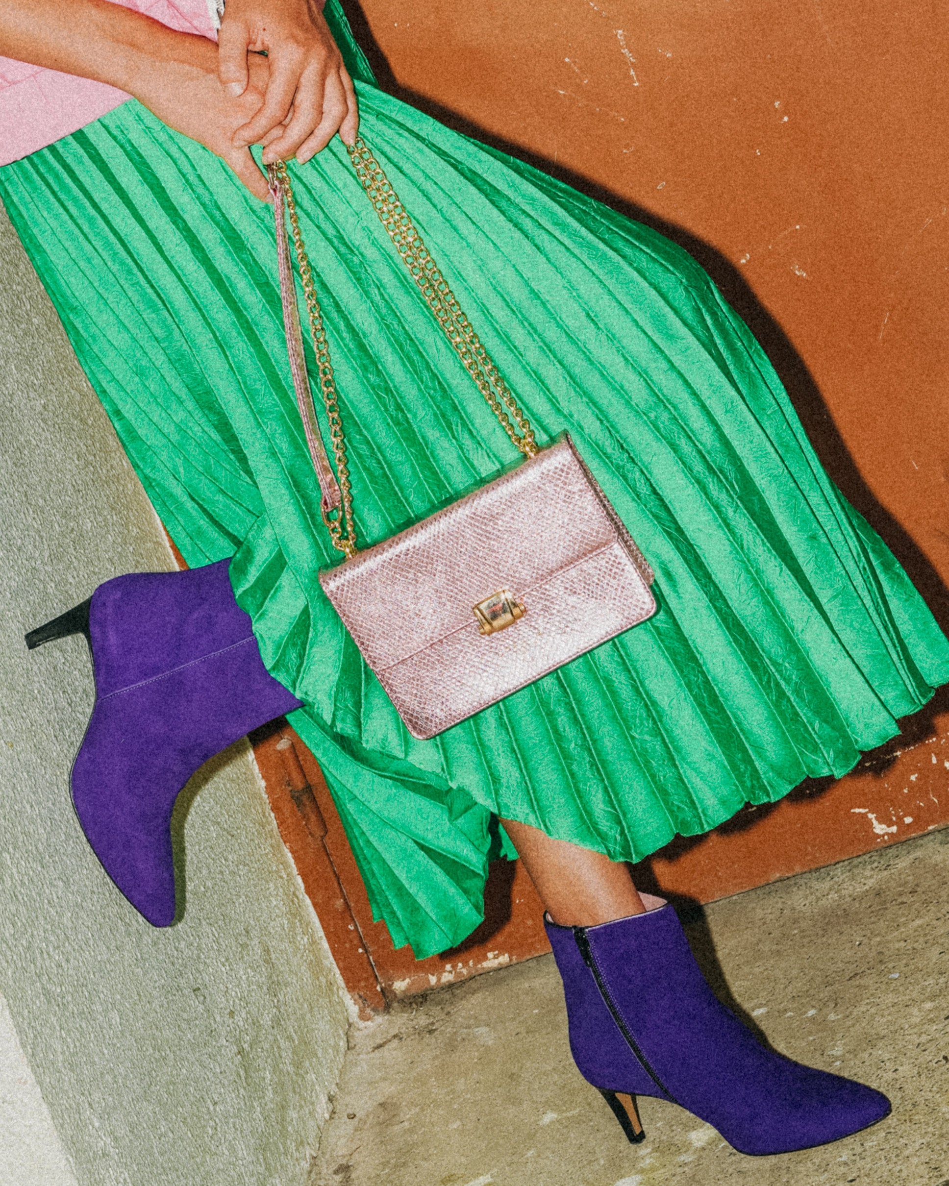 Coralie Masson Monica bottines cuir violet talon 5 cm