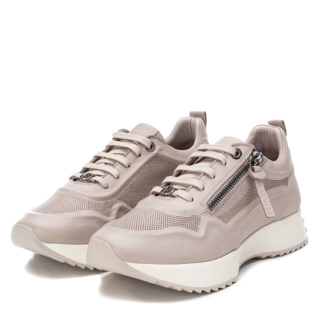 Carmela 16067001 sneaker cuir blanc zip