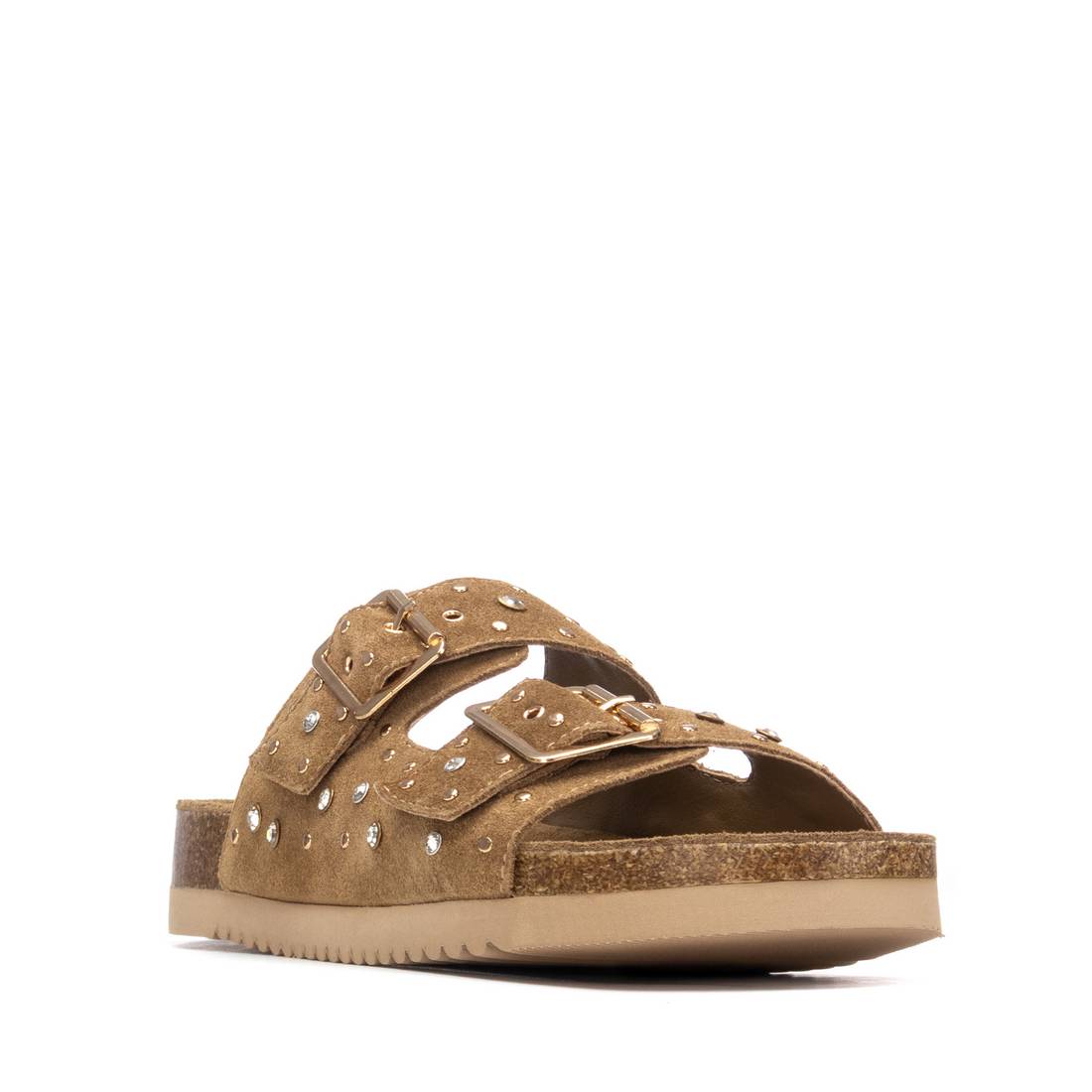 Carmela 16328201 sandale cuir camel plate ajourée