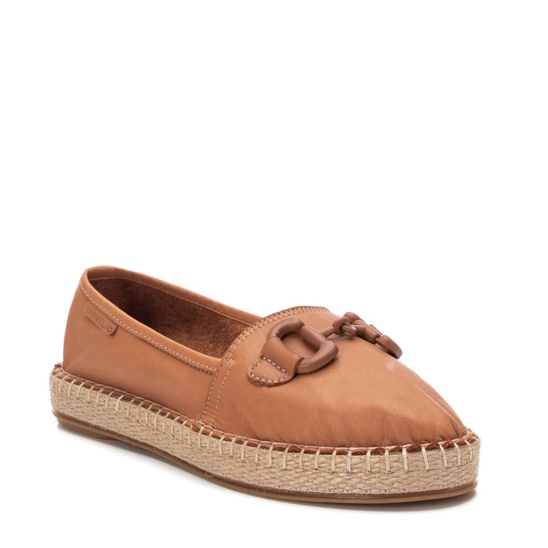 Carmela 16050601 espadrille cuir marron plate