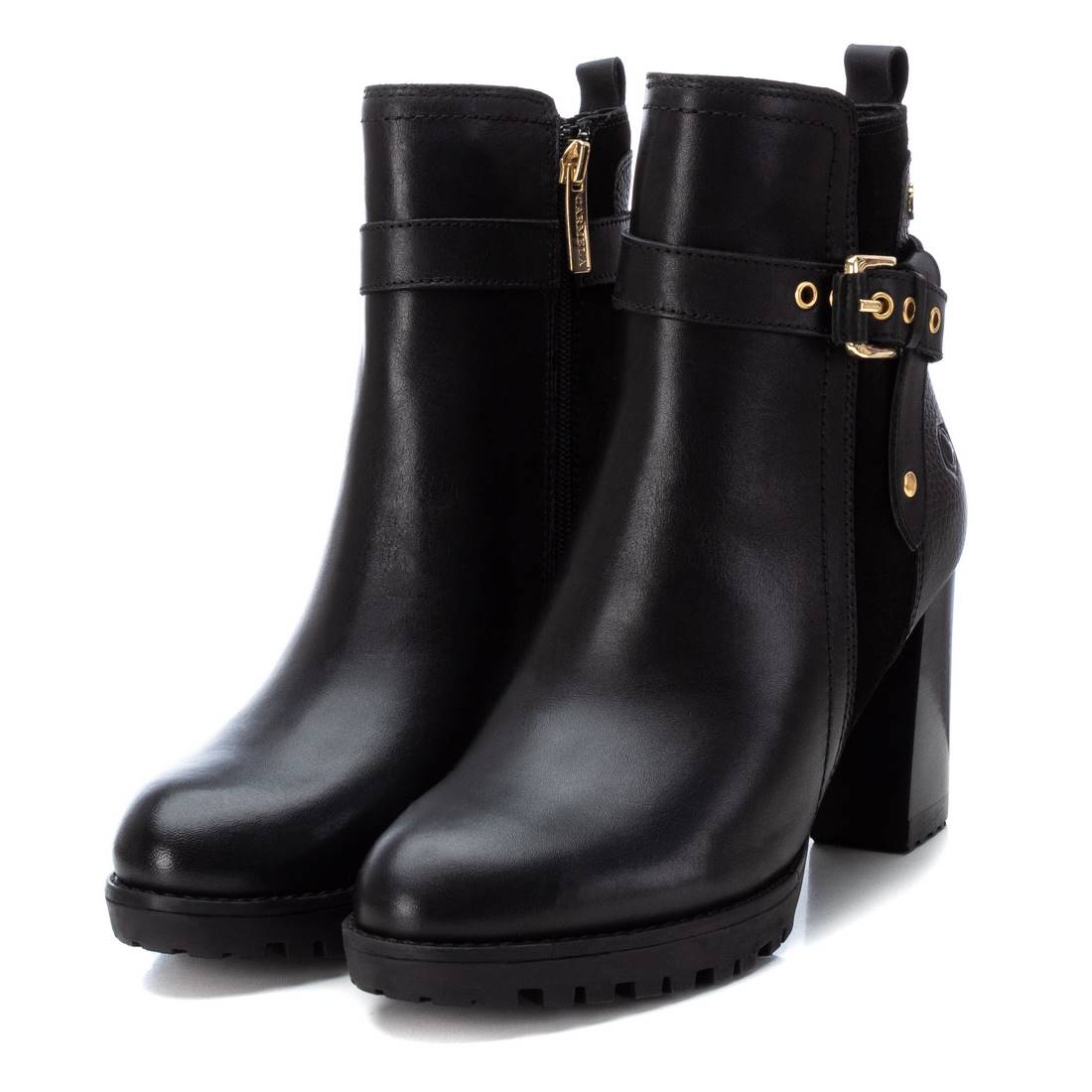 Carmela 16104501 bottine cuir noir talon 8 cm