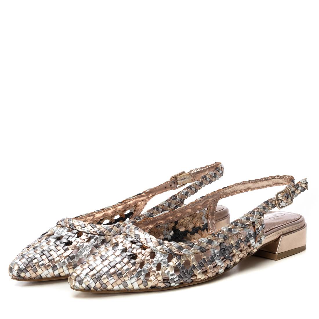 Carmela 16218302 ballerines nude cuir tressé bride