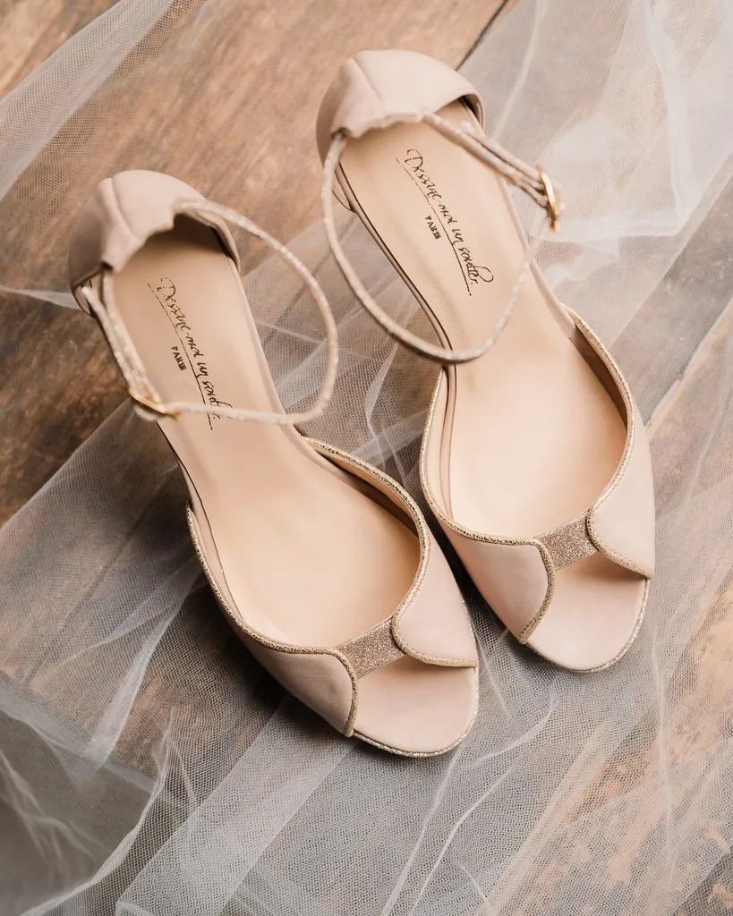 Dessine Moi Un Soulier Charlotte high sandale beige rosé talon