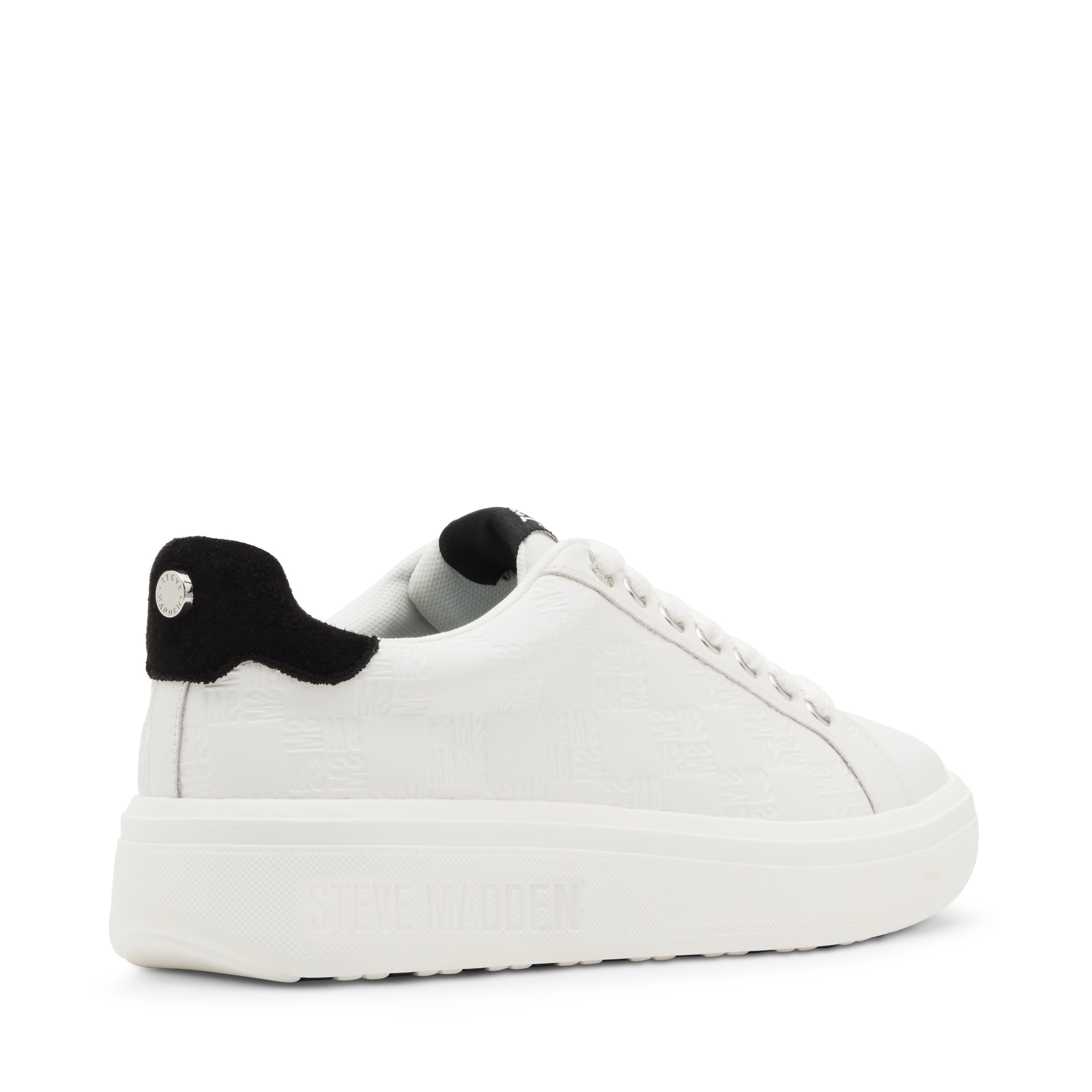 Steve Madden Razoredge baskets homme cuir blanc noir