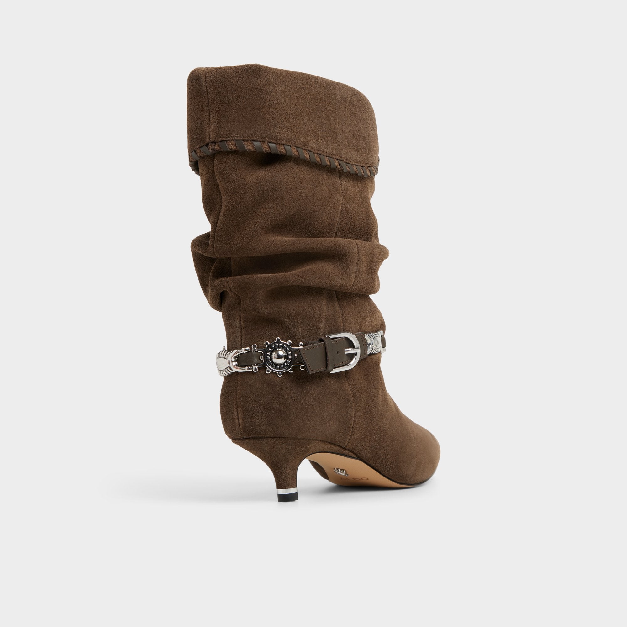 ALDO Bowy bottes daim marron talon kitten western